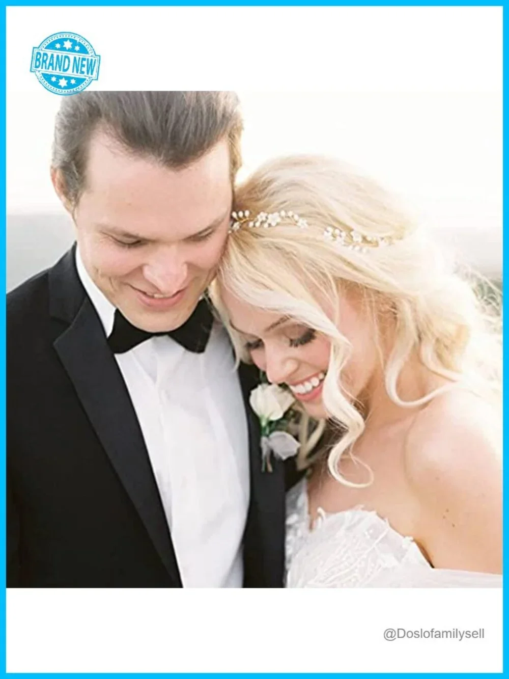 Extra Long Pearl and Crystal Beads Bride Hair Vine Head Piece for Wedding